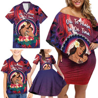 Personalised Samoa Mother's Day Family Matching Off Shoulder Short Dress and Hawaiian Shirt I Love You Mom DT04 - Polynesian Pride