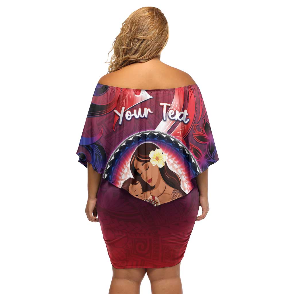 Personalised Samoa Mother's Day Family Matching Off Shoulder Short Dress and Hawaiian Shirt I Love You Mom DT04 - Polynesian Pride