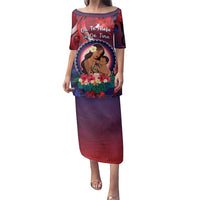 Personalised Samoa Mother's Day Family Matching Puletasi and Hawaiian Shirt I Love You Mom DT04 Mom's Dress Red - Polynesian Pride