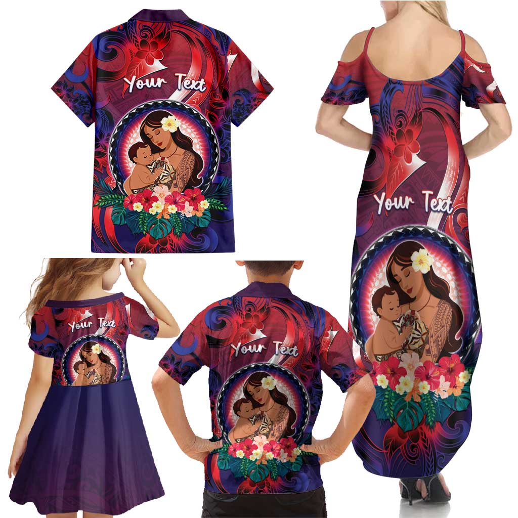 Personalised Samoa Mother's Day Family Matching Summer Maxi Dress and Hawaiian Shirt I Love You Mom DT04 - Polynesian Pride