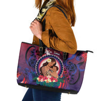 Samoa Mother's Day Leather Tote Bag I Love You Mom
