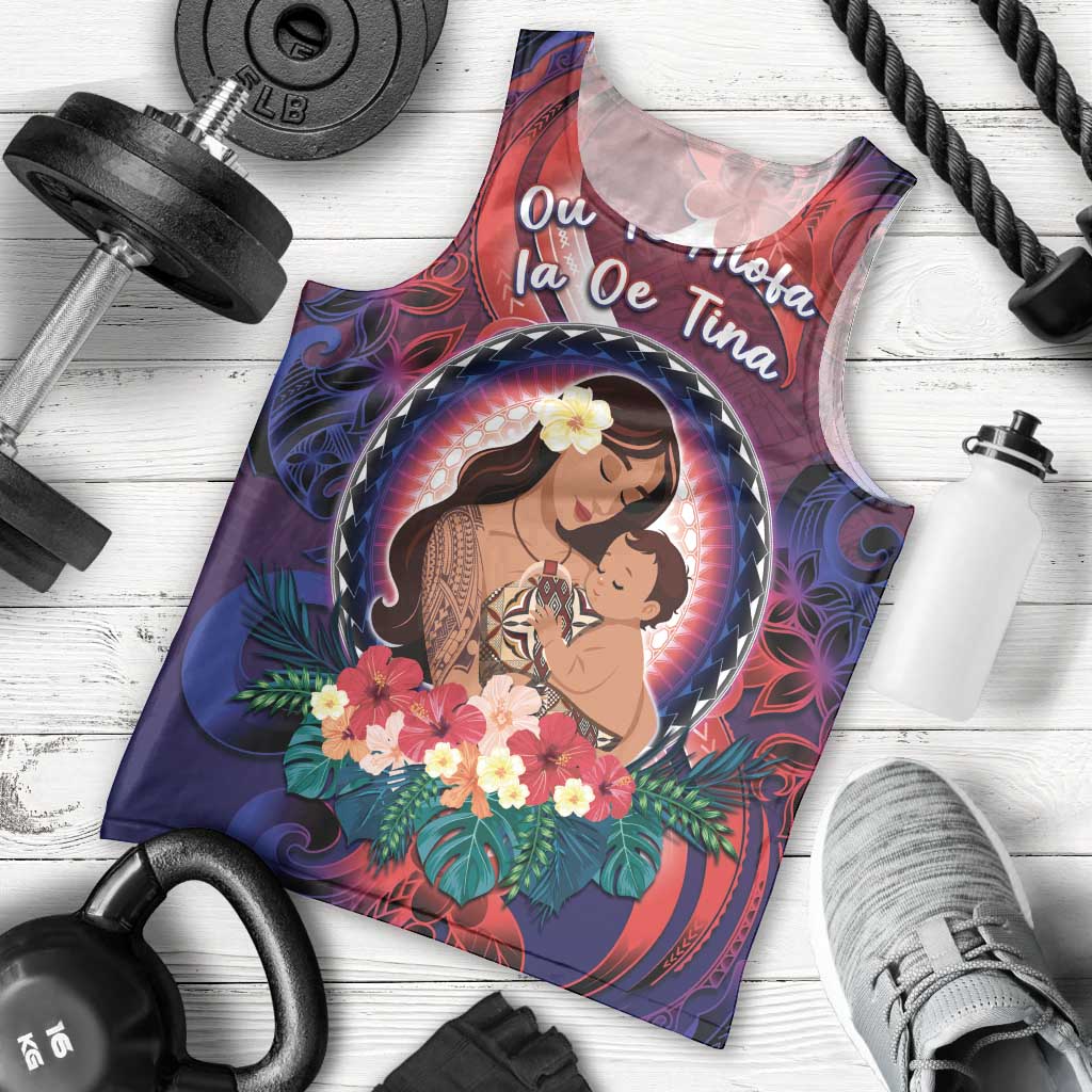 Personalised Samoa Mother's Day Men Tank Top I Love You Mom DT04 - Polynesian Pride