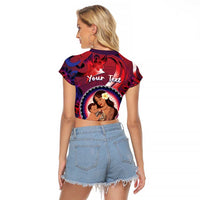 Personalised Samoa Mother's Day Raglan Cropped T Shirt I Love You Mom