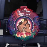 Samoa Mother's Day Spare Tire Cover I Love You Mom DT04 No hole Red - Polynesian Pride