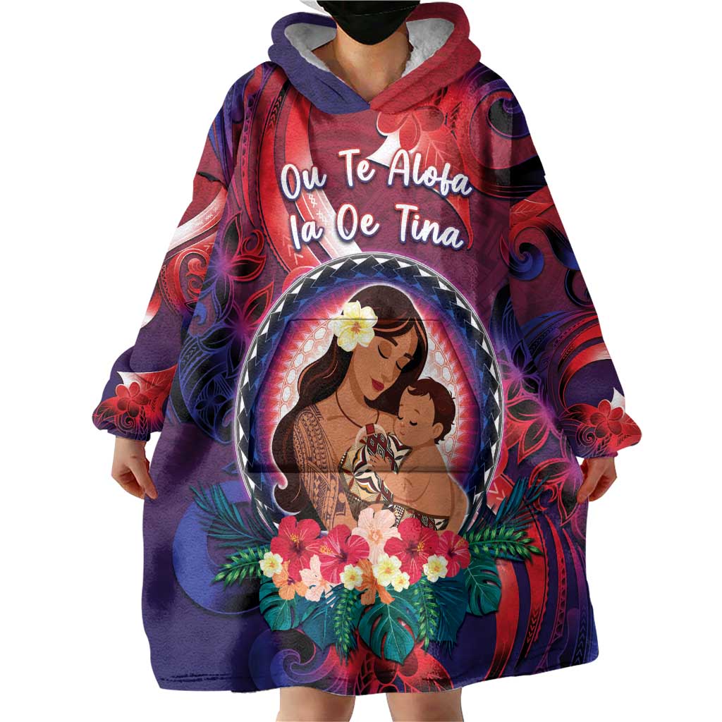 Personalised Samoa Mother's Day Wearable Blanket Hoodie I Love You Mom DT04 - Polynesian Pride