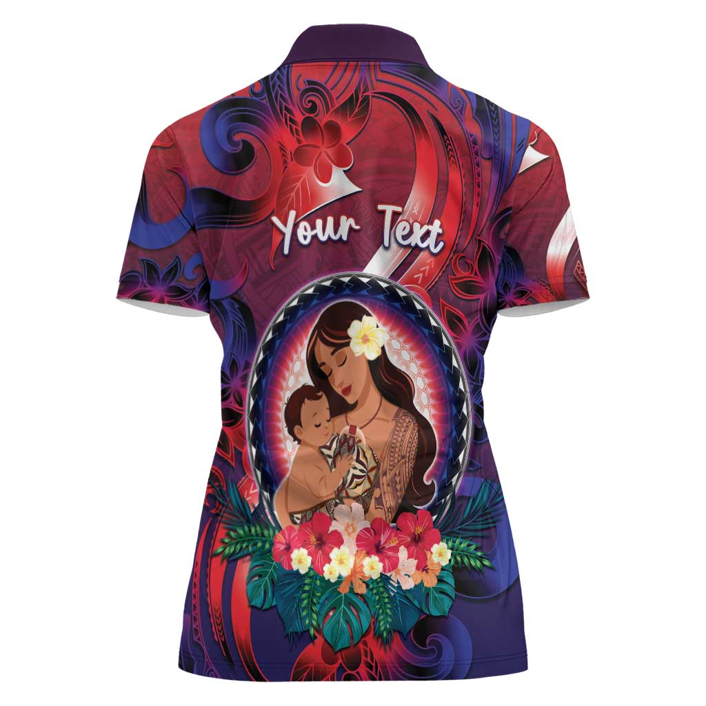 Personalised Samoa Mother's Day Women Polo Shirt I Love You Mom