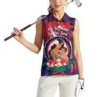 Personalised Samoa Mother's Day Women Sleeveless Polo Shirt I Love You Mom