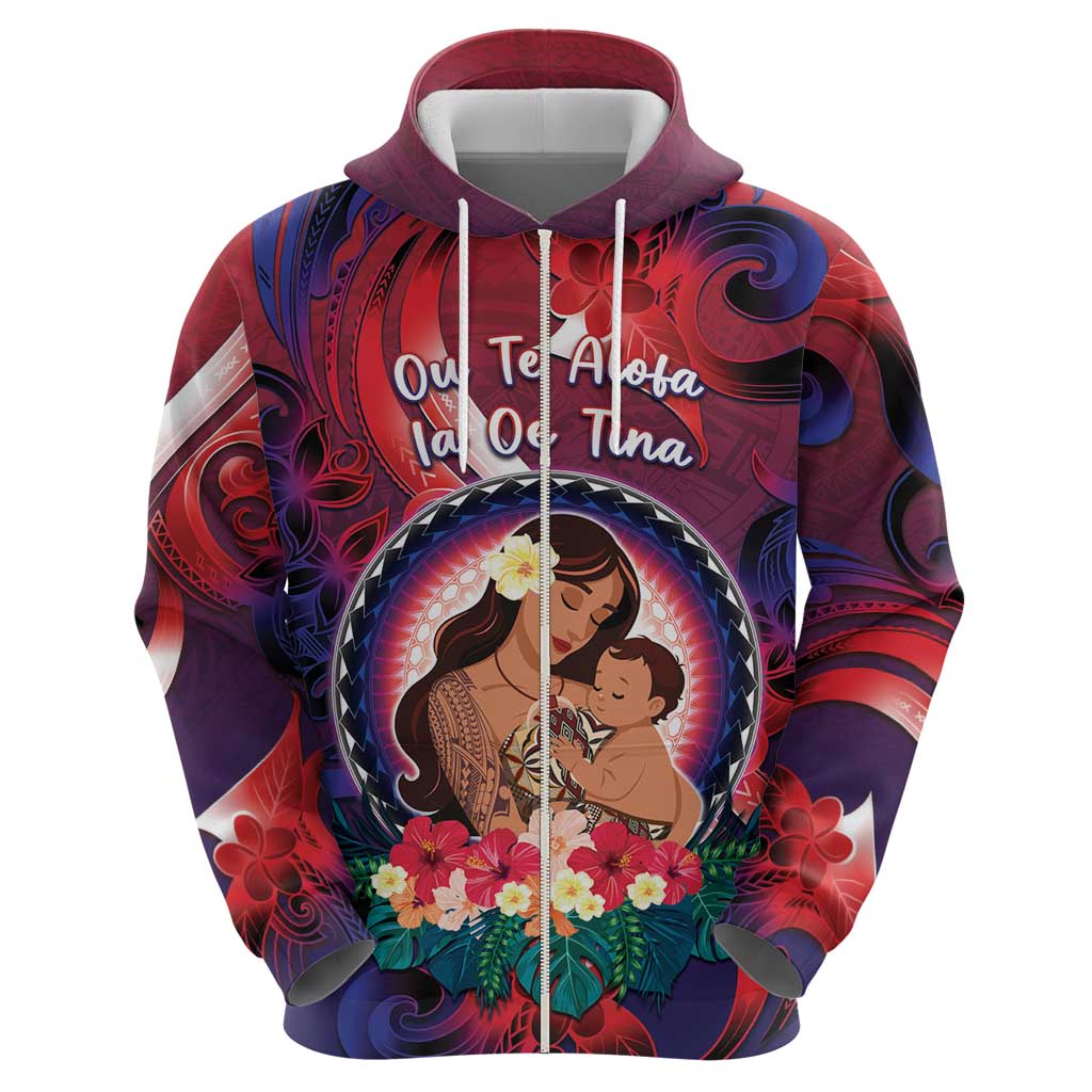 Personalised Samoa Mother's Day Zip Hoodie I Love You Mom