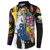 Filipinos Lapu-Lapu Hero Philippines Button Sweatshirt Hibiscus Flowers Style DT04 - Polynesian Pride