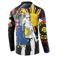 Filipinos Lapu-Lapu Hero Philippines Button Sweatshirt Hibiscus Flowers Style DT04 - Polynesian Pride
