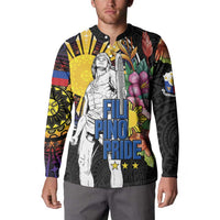 Filipinos Lapu-Lapu Hero Philippines Button Sweatshirt Hibiscus Flowers Style DT04 - Polynesian Pride