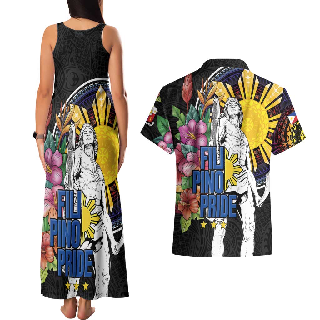 Filipinos Lapu-Lapu Hero Philippines Couples Matching Tank Maxi Dress and Hawaiian Shirt Hibiscus Flowers Style DT04 - Polynesian Pride