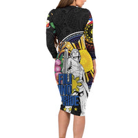 Filipinos Lapu-Lapu Hero Philippines Family Matching Long Sleeve Bodycon Dress and Hawaiian Shirt Hibiscus Flowers Style DT04 - Polynesian Pride