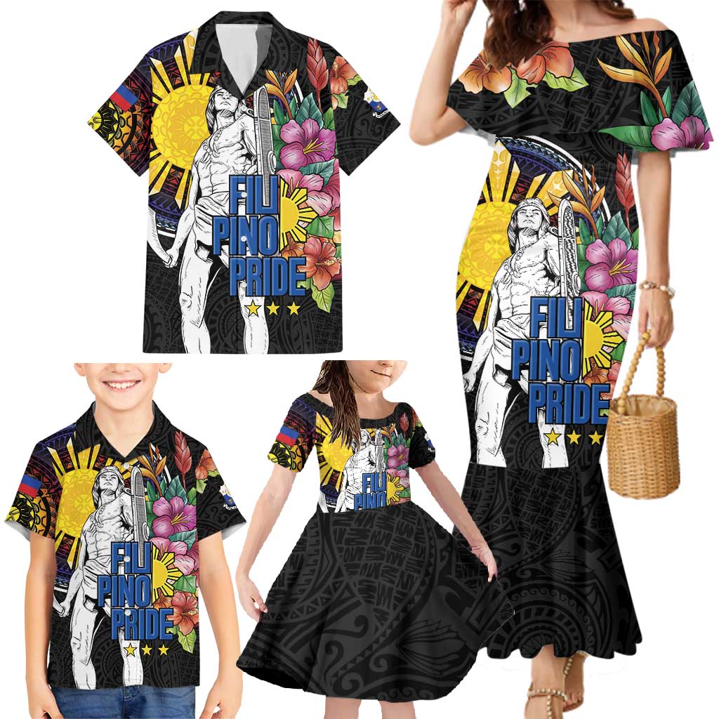 Filipinos Lapu-Lapu Hero Philippines Family Matching Mermaid Dress and Hawaiian Shirt Hibiscus Flowers Style DT04 - Polynesian Pride