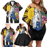 Filipinos Lapu-Lapu Hero Philippines Family Matching Off Shoulder Short Dress and Hawaiian Shirt Hibiscus Flowers Style DT04 - Polynesian Pride