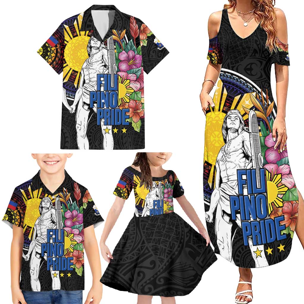 Filipinos Lapu-Lapu Hero Philippines Family Matching Summer Maxi Dress and Hawaiian Shirt Hibiscus Flowers Style DT04 - Polynesian Pride
