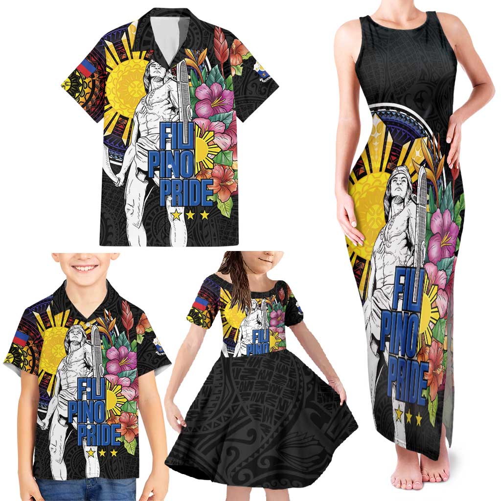 Filipinos Lapu-Lapu Hero Philippines Family Matching Tank Maxi Dress and Hawaiian Shirt Hibiscus Flowers Style DT04 - Polynesian Pride
