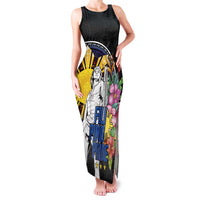 Filipinos Lapu-Lapu Hero Philippines Family Matching Tank Maxi Dress and Hawaiian Shirt Hibiscus Flowers Style DT04 Mom's Dress Black - Polynesian Pride