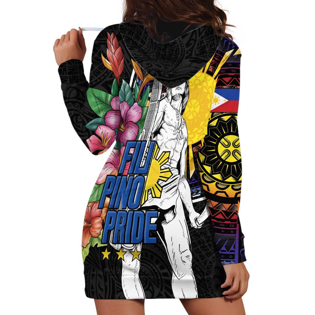 Filipinos Lapu-Lapu Hero Philippines Hoodie Dress Hibiscus Flowers Style DT04 - Polynesian Pride