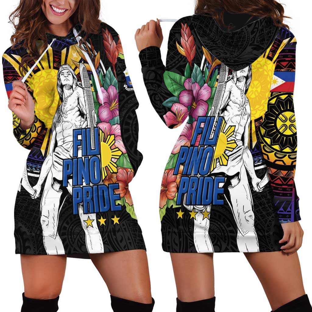 Filipinos Lapu-Lapu Hero Philippines Hoodie Dress Hibiscus Flowers Style DT04 - Polynesian Pride