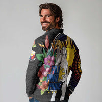 Filipinos Lapu-Lapu Hero Philippines Long Sleeve Polo Shirt Hibiscus Flowers Style DT04 - Polynesian Pride