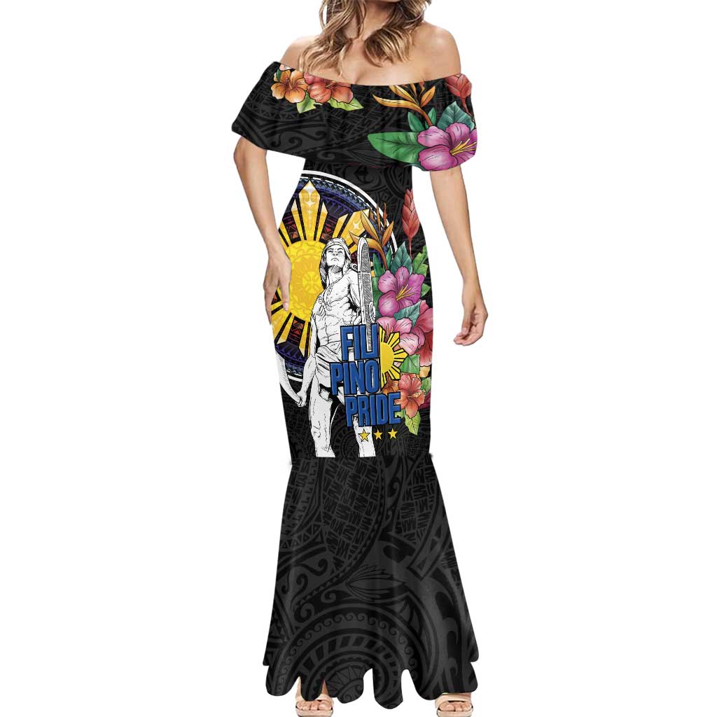Filipinos Lapu-Lapu Hero Philippines Mermaid Dress Hibiscus Flowers Style DT04 - Polynesian Pride
