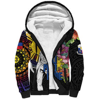 Filipinos Lapu-Lapu Hero Philippines Sherpa Hoodie Hibiscus Flowers Style DT04 Unisex Black - Polynesian Pride