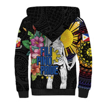 Filipinos Lapu-Lapu Hero Philippines Sherpa Hoodie Hibiscus Flowers Style DT04 - Polynesian Pride