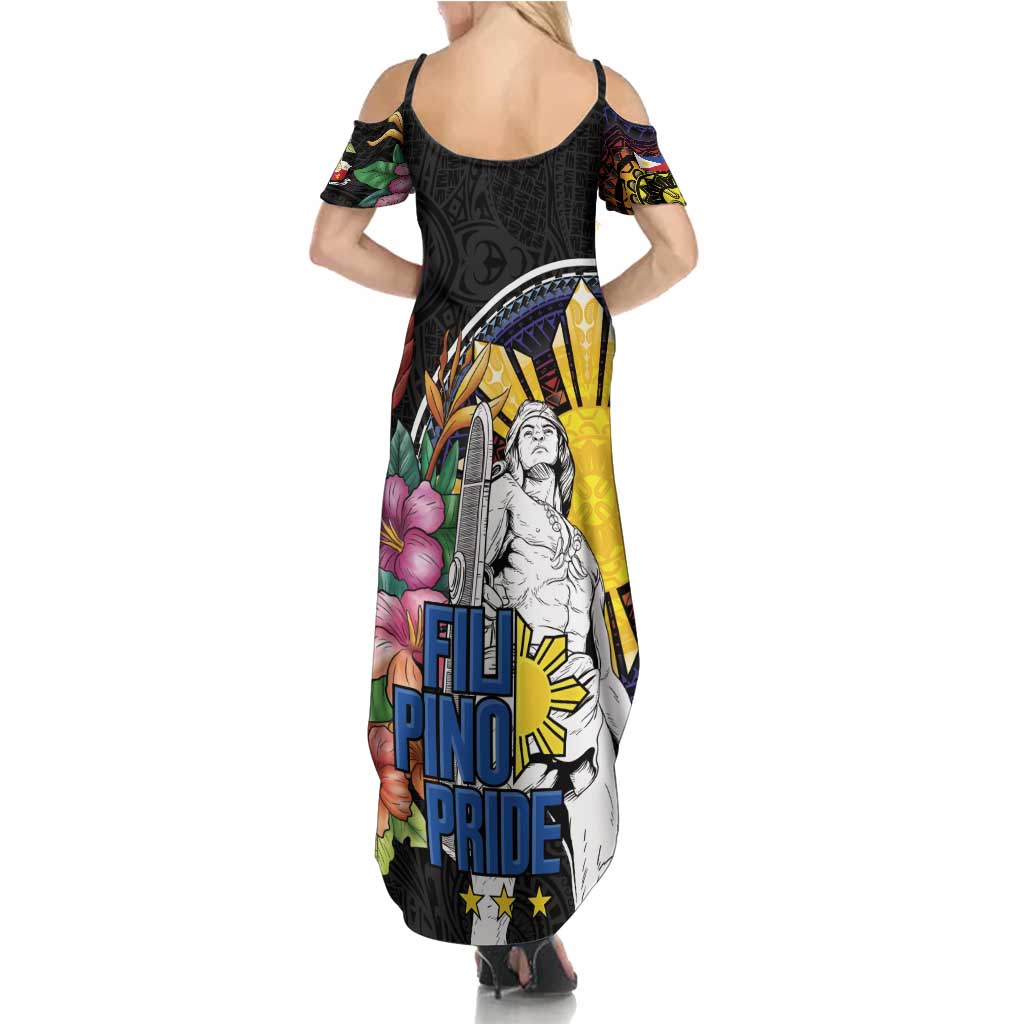 Filipinos Lapu-Lapu Hero Philippines Summer Maxi Dress Hibiscus Flowers Style