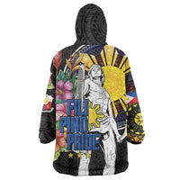Filipinos Lapu-Lapu Hero Philippines Wearable Blanket Hoodie Hibiscus Flowers Style DT04 - Polynesian Pride