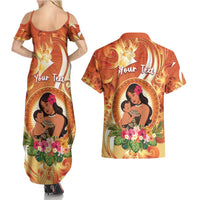 Personalised Tonga Mother's Day Couples Matching Summer Maxi Dress and Hawaiian Shirt I Love You Mom DT04 - Polynesian Pride