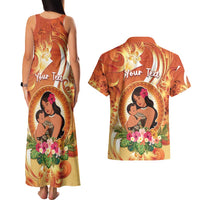 Personalised Tonga Mother's Day Couples Matching Tank Maxi Dress and Hawaiian Shirt I Love You Mom DT04 - Polynesian Pride