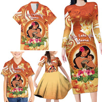Personalised Tonga Mother's Day Family Matching Long Sleeve Bodycon Dress and Hawaiian Shirt I Love You Mom DT04 - Polynesian Pride