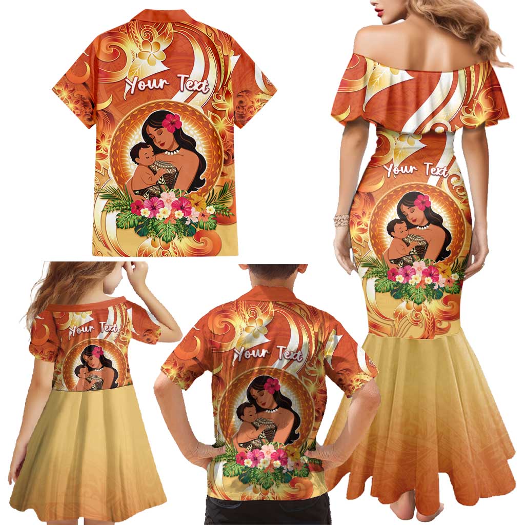 Personalised Tonga Mother's Day Family Matching Mermaid Dress and Hawaiian Shirt I Love You Mom DT04 - Polynesian Pride