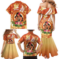 Personalised Tonga Mother's Day Family Matching Mermaid Dress and Hawaiian Shirt I Love You Mom DT04 - Polynesian Pride