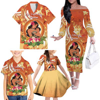 Personalised Tonga Mother's Day Family Matching Off The Shoulder Long Sleeve Dress and Hawaiian Shirt I Love You Mom DT04 - Polynesian Pride