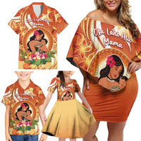 Personalised Tonga Mother's Day Family Matching Off Shoulder Short Dress and Hawaiian Shirt I Love You Mom DT04 - Polynesian Pride