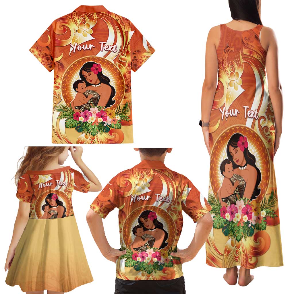 Personalised Tonga Mother's Day Family Matching Tank Maxi Dress and Hawaiian Shirt I Love You Mom DT04 - Polynesian Pride
