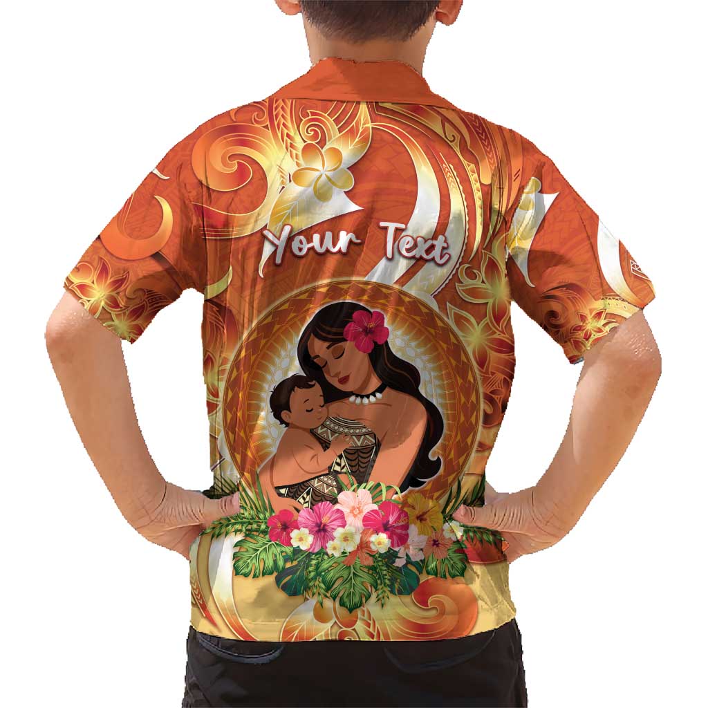 Personalised Tonga Mother's Day Kid Hawaiian Shirt I Love You Mom