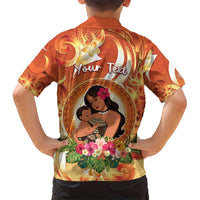 Personalised Tonga Mother's Day Kid Hawaiian Shirt I Love You Mom