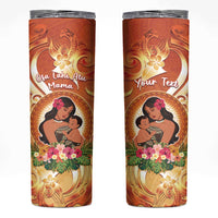 Personalised Tonga Mother's Day Skinny Tumbler I Love You Mom DT04 Orange - Polynesian Pride