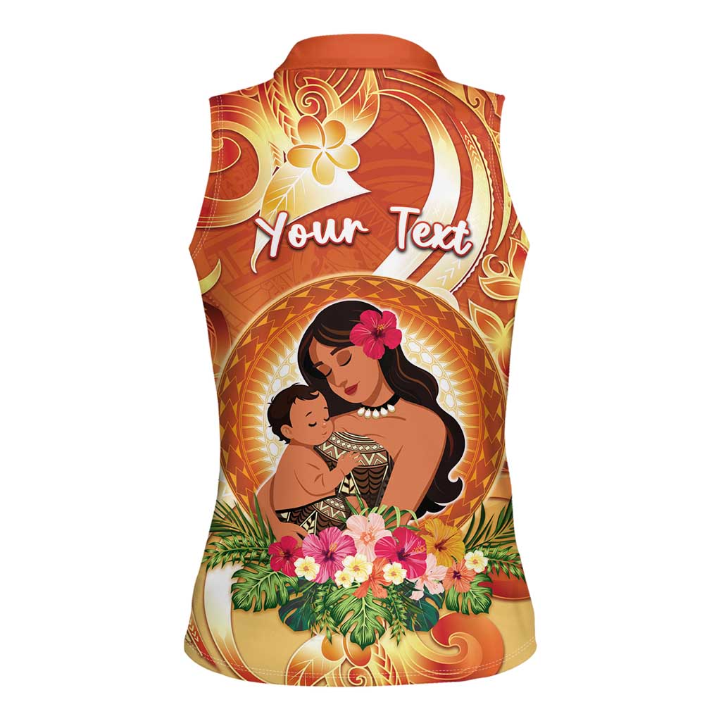 Personalised Tonga Mother's Day Women Sleeveless Polo Shirt I Love You Mom DT04 - Polynesian Pride