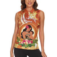 Personalised Tonga Mother's Day Women Sleeveless Polo Shirt I Love You Mom DT04 - Polynesian Pride
