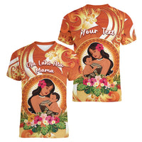 Personalised Tonga Mother's Day Women V-Neck T-Shirt I Love You Mom DT04 - Polynesian Pride