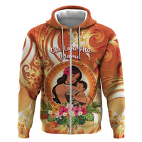 Personalised Tonga Mother's Day Zip Hoodie I Love You Mom
