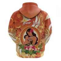 Personalised Tonga Mother's Day Zip Hoodie I Love You Mom