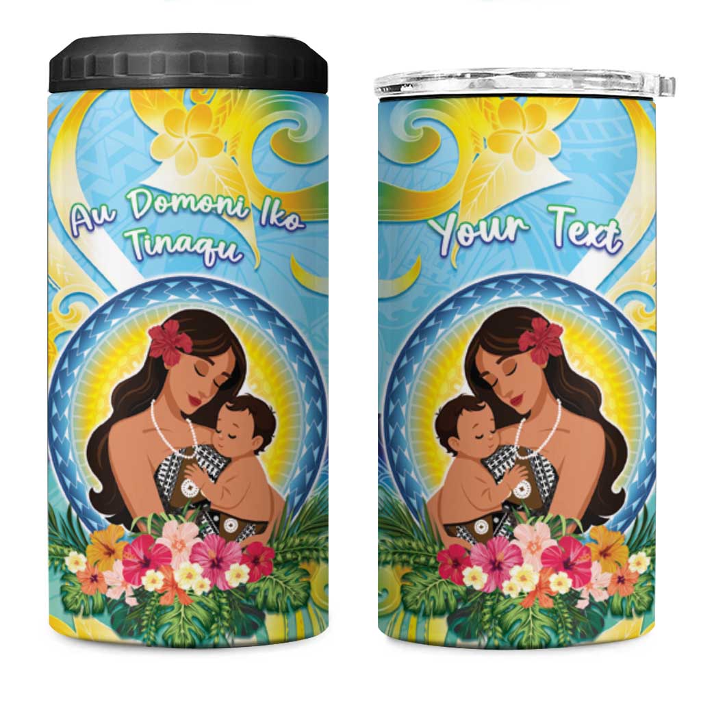 Personalised Fiji Mother's Day 4 in 1 Can Cooler Tumbler I Love You Mom DT04 One Size: 16 oz Blue - Polynesian Pride