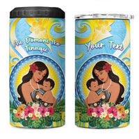 Personalised Fiji Mother's Day 4 in 1 Can Cooler Tumbler I Love You Mom DT04 One Size: 16 oz Blue - Polynesian Pride