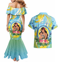 Personalised Fiji Mother's Day Couples Matching Mermaid Dress and Hawaiian Shirt I Love You Mom DT04 - Polynesian Pride