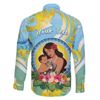 Personalised Fiji Mother's Day Family Matching Off The Shoulder Long Sleeve Dress and Hawaiian Shirt I Love You Mom DT04 - Polynesian Pride
